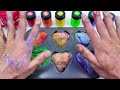 Satisfying Video | Making Rainbow Glitter Heart Lollipop with Mix SLIME & Colorful Bead Cutting ASMR