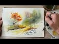 A Colourful Spontaneous Watercolour Landscape in Loose Style | Painting Demonstration | Peaceful Art