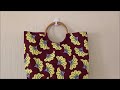 DIY How to Cut and Sew Easy Tote Handbag with Ring/Round handles