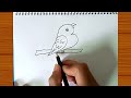 Easy Parrot Drawing Tutorial From 23 Number l Number Drawing Step By Step l USA Drawing Class