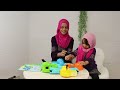 Fatima is playing with Hippo Toy with Maryam Masud