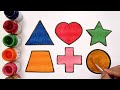 Shapes drawing for kids, Learn 2d shapes, colors for toddlers | Preschool Learning part - 123