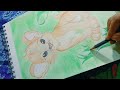 cute baby lion painting with pencil colour