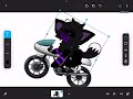 Deformed Gengar Rides a motorcycle!!!! (I’ll make an actual gift for schoolisahell soon i swearr 🙏🙏)