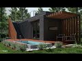 Shipping Container House Design – One Bedroom – A Quiet Place to Live - 40 ft HC