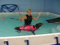 Dog Swimming Lesson with Vest - First Few Strokes By Herself!