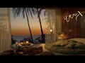Seaside Night Jazz In Cozy Bedroom 4K with Jazz Music for Relax and Study