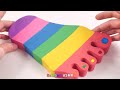 Satisfying Video l How to make Rainbow Toenail Cake WITH Kinetic Sand INTO Painting Cutting ASMR #57