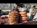 Rural market in Beijing, China, street food, New Year's goods/Tongzhou Market/4k