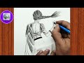 Pencil shading process of a girl// Pencil shading step by step// Girl drawing for beginners