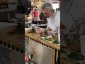 Tapa de ensaladilla con mejillones en hoja de shiso del chef Pepe Solla