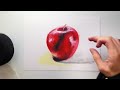 ASMR 1 Hour -  Drawing a realistic apple - No Talking
