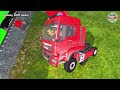 Double Flatbed Trailer Truck vs speed bumps|Busses vs speed bumps|Beamng Drive|880