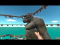 Parkour ZigZag Hunting Mountain Gorilla, Jumping in Lake with Bloop - Animal Revolt Battle Simulator