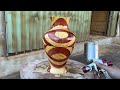 Amazing Woodturning Crazy - A Work Of Art Wonderfully Patched Together Patchwork On A Lathe