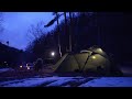 OverNight tent life Camping alone in a winter cozie tent