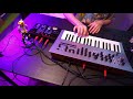 Using a midi syncable (boos rc-202) loop station with a synth or sequencer.