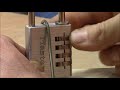 (picking 463) FUN: Decoding my easiest lock - a Master 4 wheel combination padlock visually opened