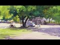 Watercolor Painting Yoyogi park Sunnyday - 代々木公園の日和　水彩画