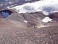 Late summer Scree ski descent on North Sister Oregon Cascades