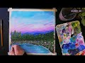 Acrylic painting for beginners | How to paint fantasy lake | step by step (relaxing music)
