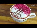 Making a Cherry Blossom latte art at home