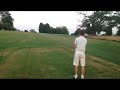 Golf par 4 310 yards, hit a soft 3 wood draw as it's a tight hole.