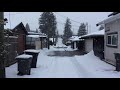 Vancouver Canada snow day walking around. Friendly neighbors walking her dog