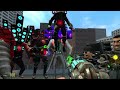 RED DRILL TITAN UPGRADED AND CLOCKMAN TITAN BULK VS ALL 1-70 SKIBIDI TOILET BOSSES (Garry's Mod)