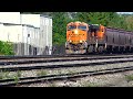 3 Old EMD Engines Rumble Down The Tracks Also: 2 CSX Trains Meet Cool CSX Train w DPU Alright + More