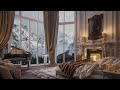 Cozy Fireplace and Piano ASMR for Royal Bedroom | Winter Vibes | Tranquil Sleep | Cozy Winter Night