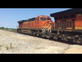 BNSF 6597 leads a monster 16,000 ft stack train with 10 engines west through Ancona, IL 07/23/17