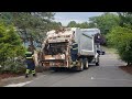 Star City WV Munipical Sanitation Sterling Heil rear loader on commercial trash route.