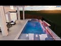 Pool and Level Spa with Raised Wall