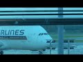 Singapore Airlines A380 taxiing to their gate at Changi