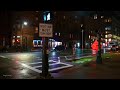 Boston, Massachusetts 4K - Rainy Midnight Walk - Binaural Audio - ASMR