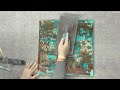 Squeegee technique with rust and patina effect | abstract acrylic painting with the squeegee tool