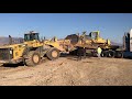 Transporting By Side The Huge Komatsu D475 Bulldozer 105 Tonnes - Fasoulas Heavy Transports