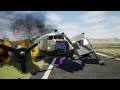EMERGENCY LANDING WITHOUT LANDING GEAR AND EXPLOSION OF THE WING - Airplane Crash in BRICK RIGS
