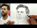 WOW KEREN , ASMR menggambar Lionel Messi dari klub sepakbola PSG