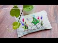 Cute little turtle embroidery|| back stitch||satin stitch|| laizy daisy stitch.