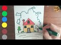 How to Draw A HOUSE - Simple & Easy | Step by Step Tutorial