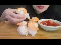 ASMR  Shrimp Sushi With Sauce. Eating Sounds NoTalking