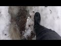 Wellies in spring stream