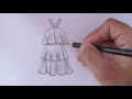 How to draw a beautiful girl dress drawing design Simple dress designs sketch ideas for beginners