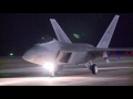 USAF F-22 Raptor Nighttime Afterburner Takeoffs