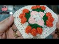 Göz alıcı kare motif 💯❣️eye-catching granny square with flowers 🌷🌷