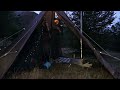 A Relaxing Winter Hot Tent Camp with my Dog - Wood Stove and Campfire