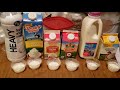 Cream Taste Test, 6 Brands (Kroger, Organic Valley, Dairy Pure, Land O Lakes, Countryside Creamery)