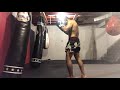 Muay Thai Kicks on heavy bag